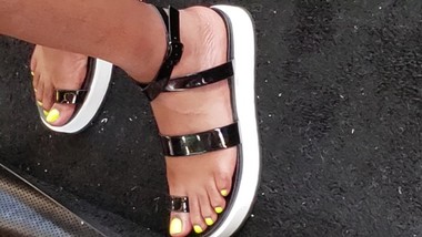 Candid ebony feet
