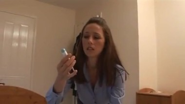 Angry mom gives her boyfriend a  harsh handjob