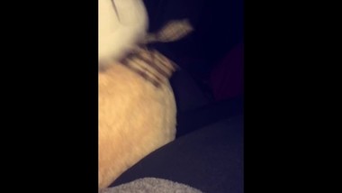 BIG DICK DADDY CLAPS ME FROM BEHIND CUM!!! While I shine on a apple