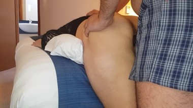 Step mom morning fuck step son doggy style with cum on her sexy big ass