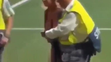 Busty Blond invades pitch at Champion League Final