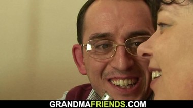 Busty mature plumper double penetration POV