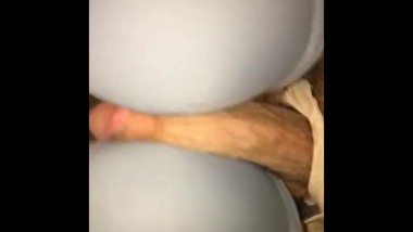 Jerking Huge Cock with Gfâ€™s moms bra